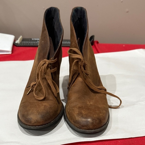 Indigo Tan Lace-Up Ankle Booties - Picture 2 of 5